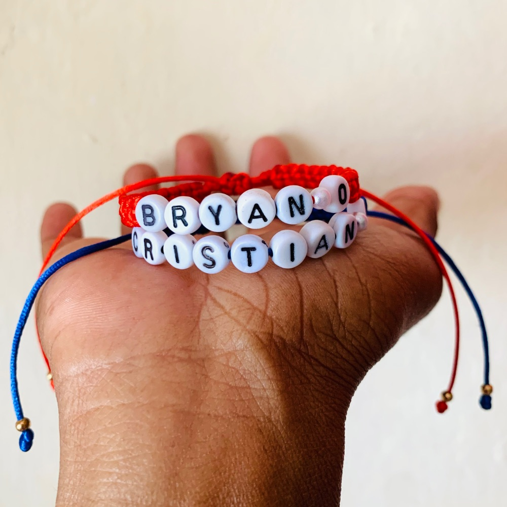Pulseras tejidas personalizada con nombres